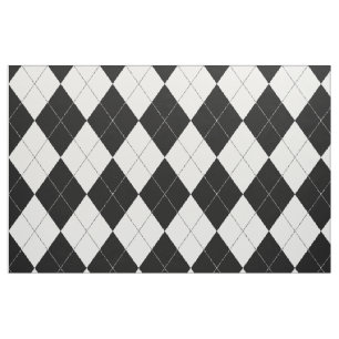 Black and White Argyle Pattern Harlequin Stof