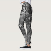 Black and white art texture painting legging (Gauche)