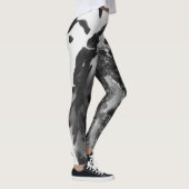 Black and white art texture painting legging (Droite)