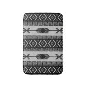 Black and White Aztec Pattern Southwest Tribal Badmat (Voorkant Verticaal)