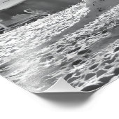 Black and White Backlit Rural Snow Scene Foto Afdruk (Hoek)