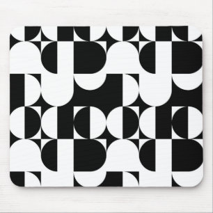Black and White Bauhaus Modern Abstract geometrisc Muismat
