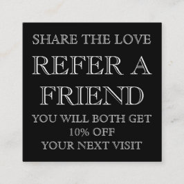 Black and White Beauty Salon Referral-Kaart Aanbevelingskaartje