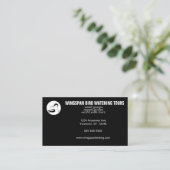 Black and White Bird Watching Wildlife Eco Tourism Visitekaartje (Staand voorkant)