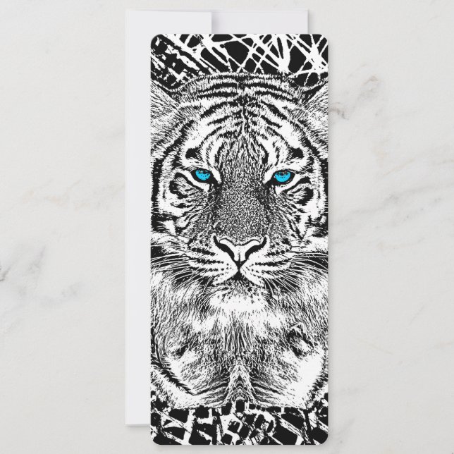 Black and White Blue Eyes Tiger Graphic (Voorkant)