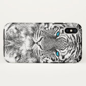 Black and White Blue Eyes Tiger Graphic Case-Mate iPhone Case (Achterkant (horizontaal))