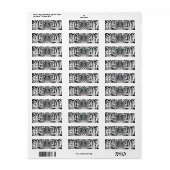 Black and White Blue Eyes Tiger Graphic Etiket (Full Sheet)