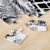 Black and White Blue Eyes Tiger Graphic Legpuzzel (Zijkant)