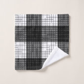 Black and White Bold Checkered Plaid Design (Gant de toilette)