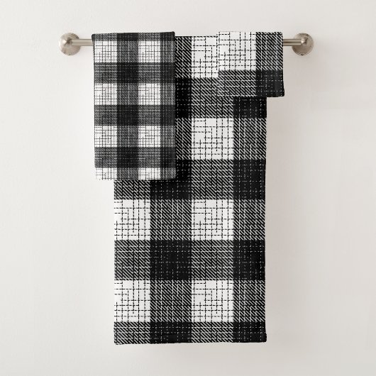 Black and White Bold Checkered Plaid Design