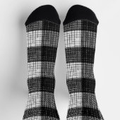 Black and White Bold Checkered Plaid Design  Sokken (Top)