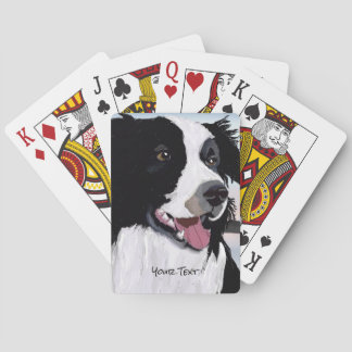 Black and White Border Collie Playing Cards Pokerkaarten