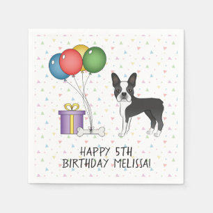 Black and White Boston Terrier Cute Dog - Birthday Servet