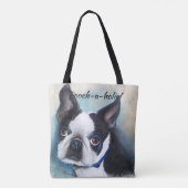 BLACK AND WHITE BOSTON TERRIER DRAAGTAS (Achterkant)