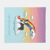 Black and White Boston Terrier Rainbow Memorial Fleece Deken (Voorkant (Horizontaal))