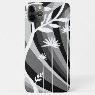 Black and White Botanical Illustration Curved Back iPhone 11 Pro Max Hoesje