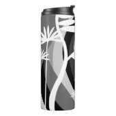 Black and White Botanical Illustration Thermosbeker (Gedraaid links)