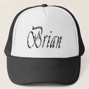 Black and White Brian Name Logo, Trucker Pet