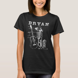Black and White Bryan Bull Skull Cowgirl Western F T-shirt