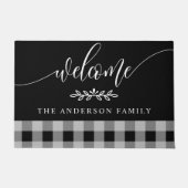 Black and White Buffalo Check Welcome Personated Deurmat (Voorkant)