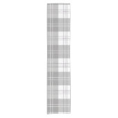 Black and White Buffalo Plaid Korte Tafelloper (Voorkant)