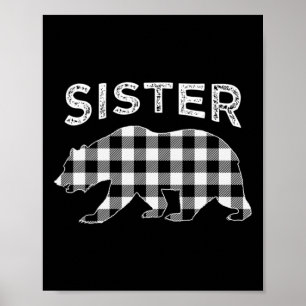 Black and White Buffalo Pset Sister Beer Christma Poster
