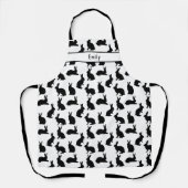 Black And White Bunny Pattern With Custom Name Schort (Voorkant)