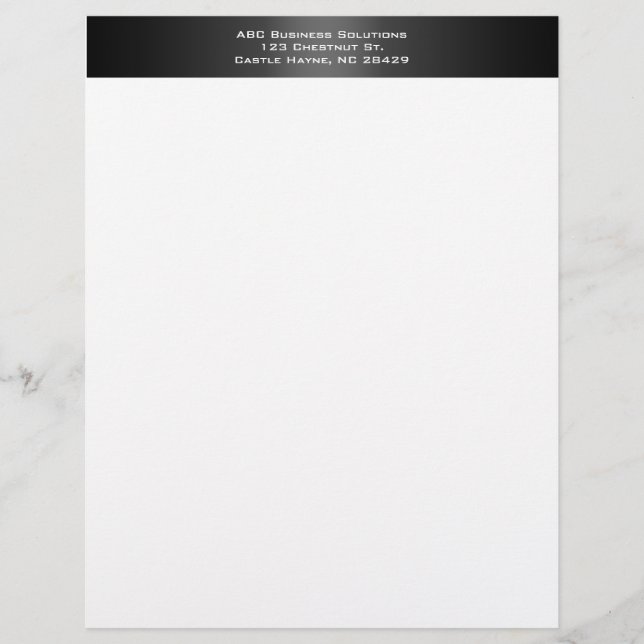 Black and White Business Letterhead Briefhoofd Ontwerp (Voorkant)