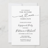 Black and White Calligraphy Engagement Party Aankondiging (Voorkant)