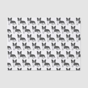 Black and White Cardigan Welsh Corgi Dog Pattern Tissuepapier