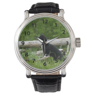 Black and White Cat Watch Horloge