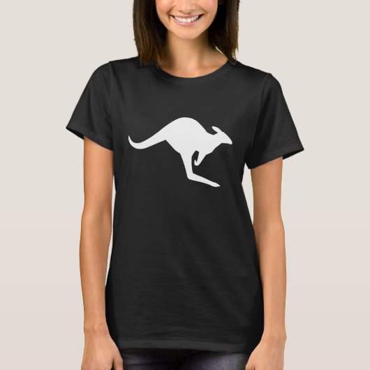 Black and White Caution Kangaroo T-shirt (Voorkant)
