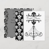 Black and White Chandelier Couple's Shower Invite Kaart (Voorkant / Achterkant)
