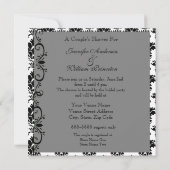 Black and White Chandelier Couple's Shower Invite Kaart (Achterkant)