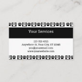 Black and White Checker Pattern Dog Walker Groomer Visitekaartje (Achterkant)