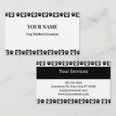 Black and White Checker Pattern Dog Walker Groomer Visitekaartje (Voorkant / Achterkant)