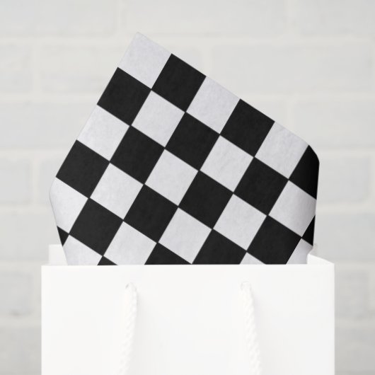 Black and White Checkered | Race Car Theme Tissuepapier (Cadeauzakje)