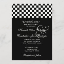Black and White Checks Wedding Metallic 32