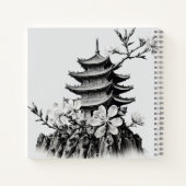 Black and White Cherry Blossoms Pagoda Journal (Dos)