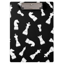 Black and White Chess Piece Pattern