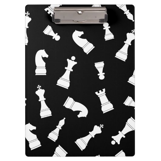 Black and White Chess Piece Pattern Klembord (Voorkant)