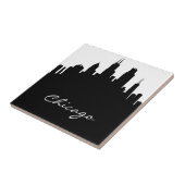 Black and White Chicago Skyline Tegeltje (Zijkant)
