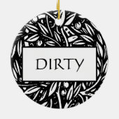 Black and White Clean Dirty Dishwasher Hanger Keramisch Ornament (Achterkant)