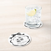 Black and White Coquette Bow  Better Together Ronde Kartonnen Onderzetter (Insitu)