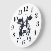 Black and White Cow Clock Grote Klok (Hoek)