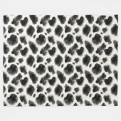 Black and White Cow Print Pattern Fleece Deken (Voorkant (Horizontaal))