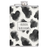 Black and White Cow Print Pattern Heupfles (Voorkant)