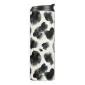 Black and White Cow Print Pattern Thermosbeker (Gedraaid links)
