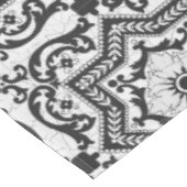 Black and White Cracked Ceramic Style Azulejo Tafelkleed (Gekanteld)