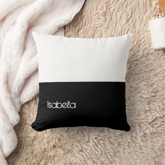 Black and White Custom Jouw naam Hier Pillow Kussen (Deken)